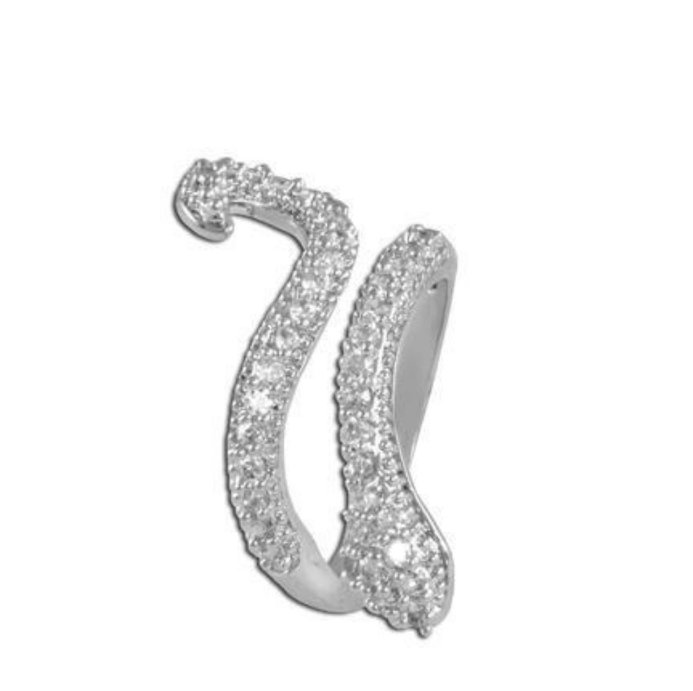 925 Silver Pavé Snake CZ Diamond Ring